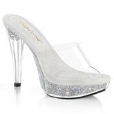 Fabulicious Cocktail 501Rsi Clear Silver Rhinestone Shoes